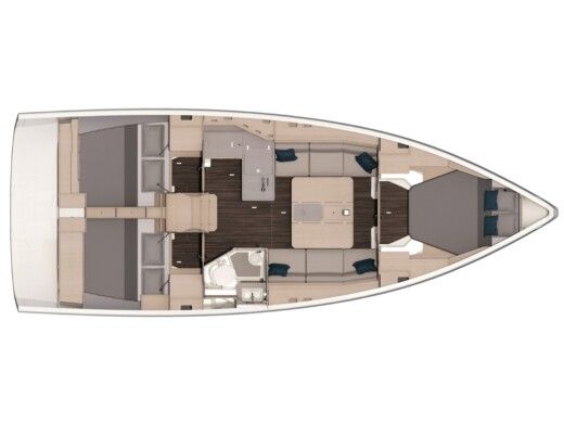 Sailboat  Dufour 37 Plan du bateau