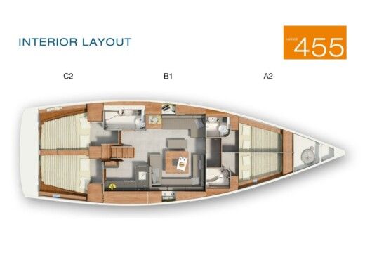 Sailboat Hanse Hanse 455 Boat layout