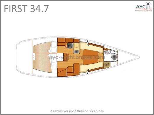 Sailboat Beneteau First 34.7 Boat layout