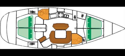 Sailboat Jeanneau Sun Odissey 45.2 Boat layout