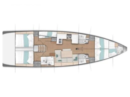 Sailboat JEANNEAU SUN ODYSSEY 490 Boot Grundriss