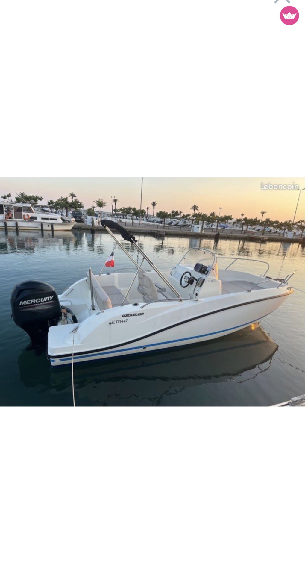 Bateau à moteur Quicksilver 605 open activ 115cv