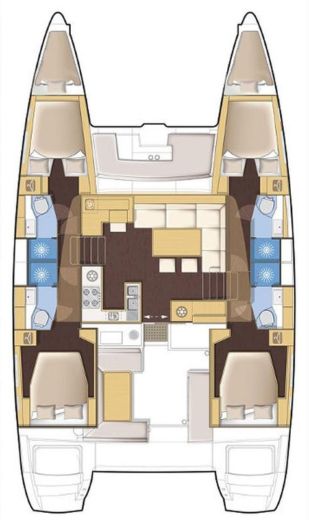 Catamaran LAGOON 450 Planimetria della barca