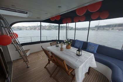 Comfortable charter yacht in the Bosphorus