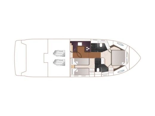 Motorboat  Princess F43 Plattegrond van de boot