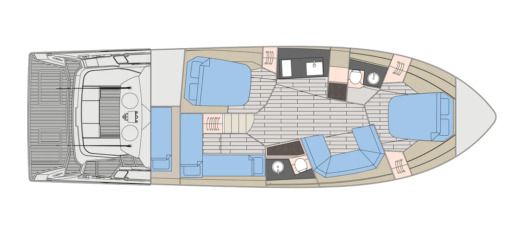 Motorboat Fiart Mare CLASSIC 47 Plattegrond van de boot