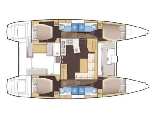 Catamaran LAGOON 450 Flybridge Plan du bateau