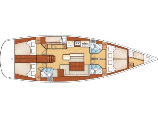 Sailboat Beneteau Oceanis 50 Family Boat layout