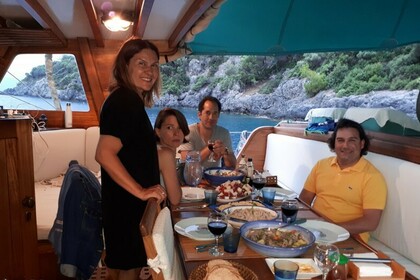 Custom made teakwood motor-sailor Tirhandili gulet, Bodrum shipyard