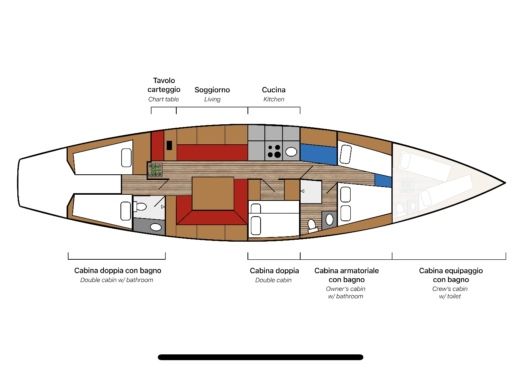 Sailboat Cantiere Carlini Progetto Sciarrelli Boat layout