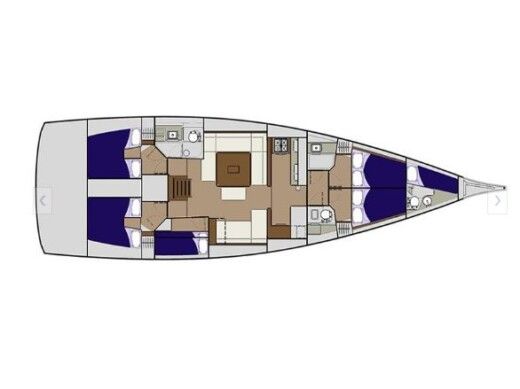 Sailboat  Dufour 560 Plano del barco