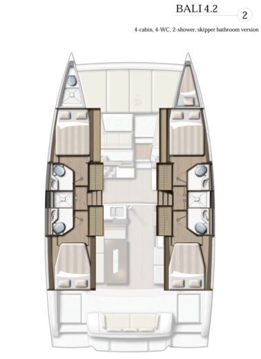 Catamaran Bali - Catana BALI 4.2 Planimetria della barca