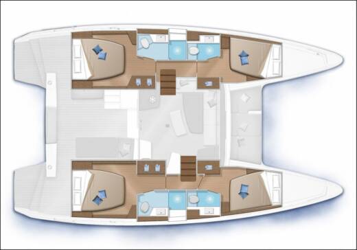 Catamaran Lagoon 42 Boot Grundriss