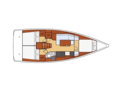 Sailboat  Oceanis 38 Plattegrond van de boot
