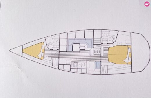 Sailboat Wauquiez Pilot Saloon 40 Plan du bateau
