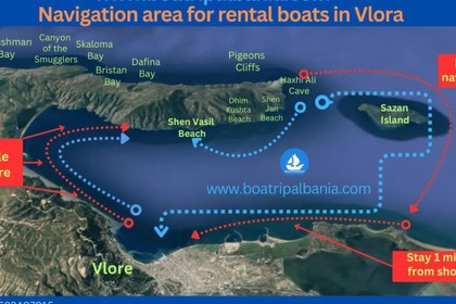 Hyra båt RIB-båt Bwa Yamaha Vlorë distrikt