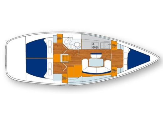 Sailboat Beneteau Cyclades 39.3 Plano del barco
