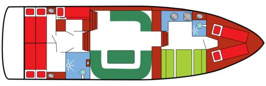 Houseboat BWS 1490 Boot Grundriss