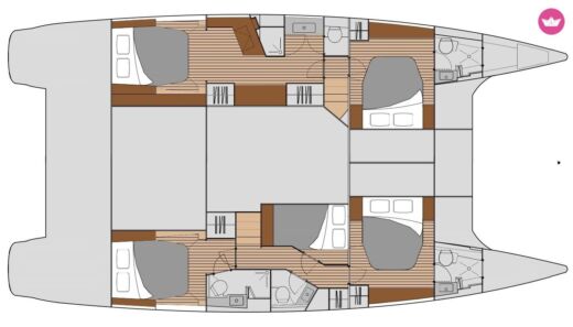 Catamaran Fountaine Pajot Saba 50 Planimetria della barca