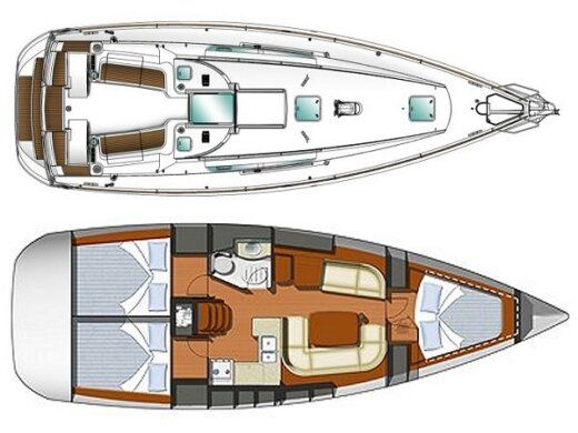 Sailboat JEANNEAU SUN ODYSSEY 39I Boot Grundriss