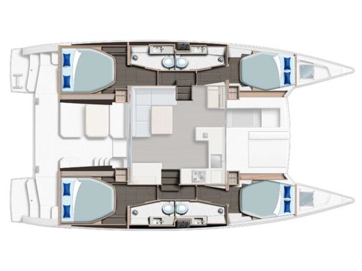 Catamaran  Sunsail 424/4/4 Boot Grundriss