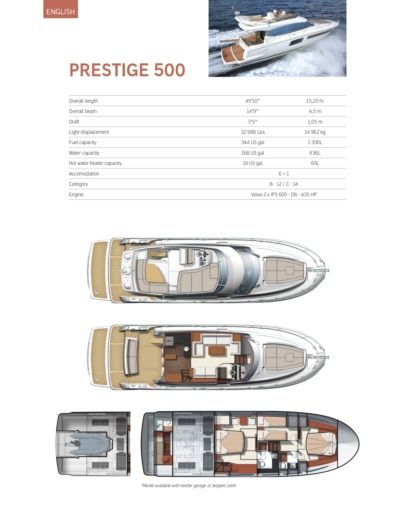 Motor Yacht Prestige 500 Flybridge Boat design plan