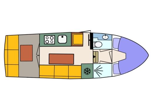 Houseboat Viking Elite Zijdakruiser 1000 Boat layout