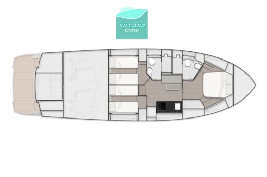 Motorboat Rizzardi 48in Σχέδιο κάτοψης σκάφους