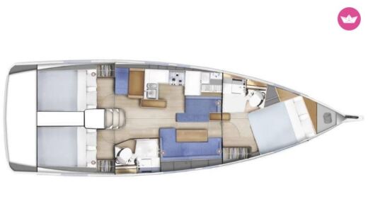 Sailboat Jeanneau Sun Odyssey 410 Boot Grundriss