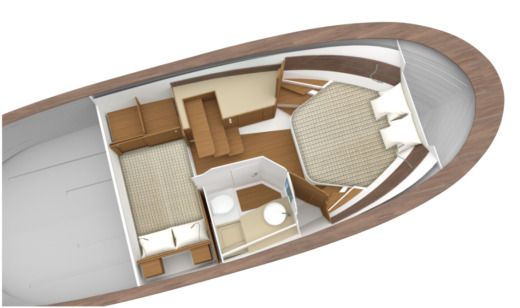 Motorboat Mimi 11 walkaround Boat layout