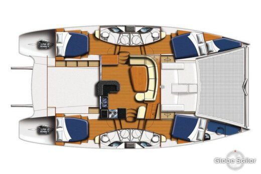 Catamaran Robertson & Caine Leopard 46 Boot Grundriss