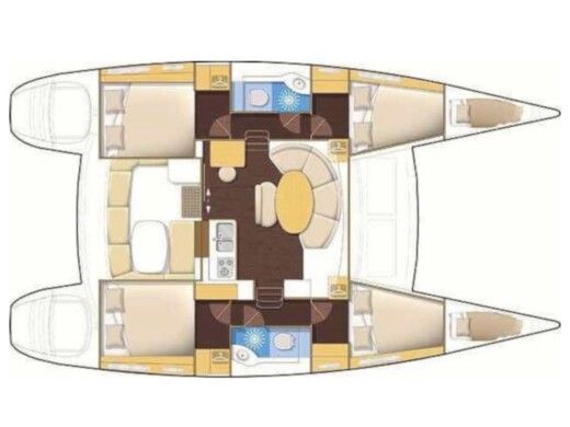 Catamaran LAGOON 380 S2 Planimetria della barca