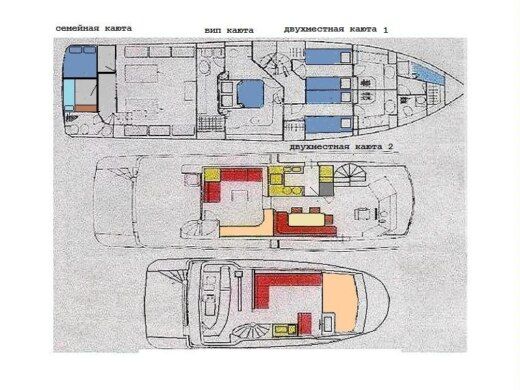 Motorboat Posillipo Tecnema 67 Plano del barco