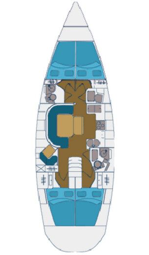 Sailboat Elan Elan 45 Plattegrond van de boot