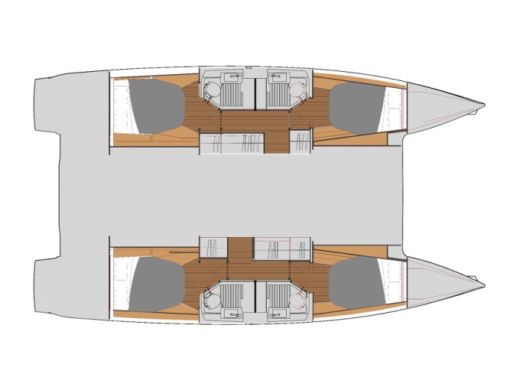 Catamaran  Astréa 42 Plattegrond van de boot