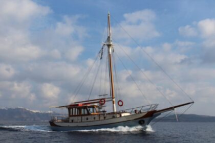 Charter Motorboat Traditional wooden boat Santorini