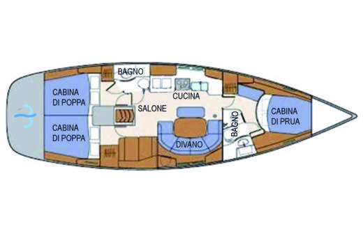 Sailboat Beneteau Oceanis 423 Clipper Planimetria della barca