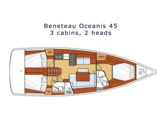 Sailboat  Oceanis 45/3 Planimetria della barca