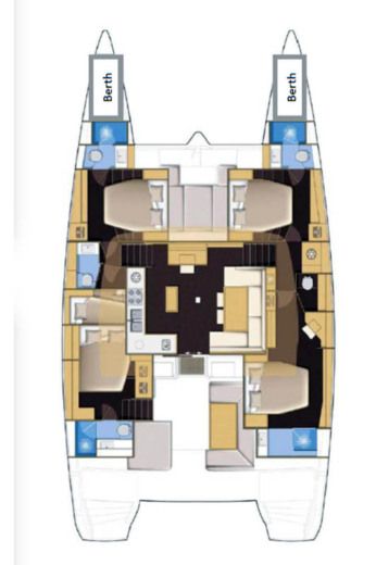 Catamaran Lagoon 52 F - 5 + 2 cab. boat plan