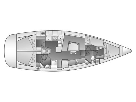 Sailboat ELAN 444 IMPRESSION Planimetria della barca