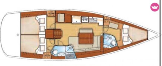 Sailboat Beneteau Oceanis Boat layout