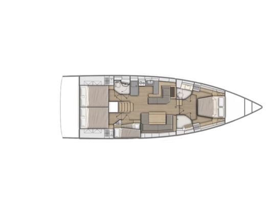 Sailboat Beneteau oceanis 51.1 Boat layout
