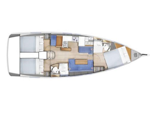 Sailboat  Sun Odyssey 410 /3cab Boat design plan