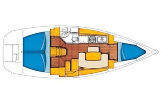 Sailboat BENETEAU CYCLADES 39.3 Planimetria della barca