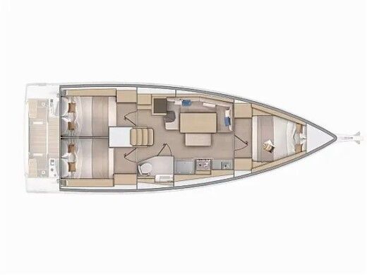 Sailboat  Oceanis 37.1 Plattegrond van de boot