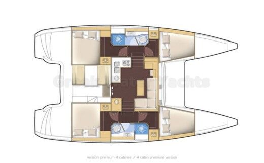 Catamaran Lagoon Lagoon 39 Boat layout