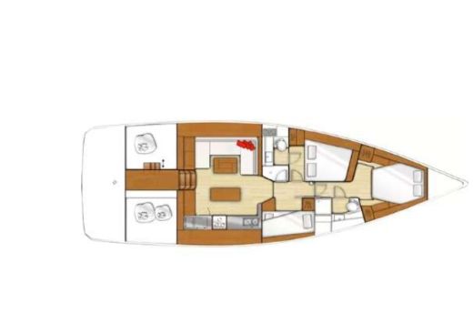 Sailboat Beneteau Sense 50 Boot Grundriss