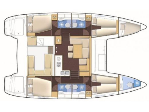 Catamaran LAGOON 400 S2 Boat layout