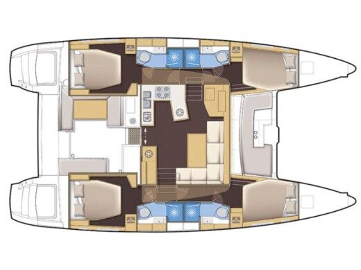 Catamaran Lagoon 450  Flybridge Boot Grundriss