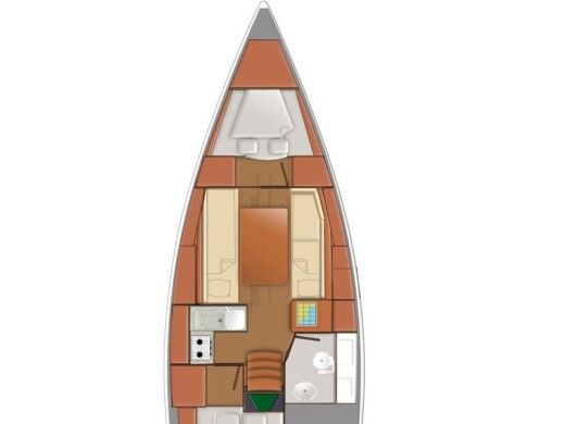 Sailboat JEANNEAU SUN ODYSSEY 319 Planimetria della barca